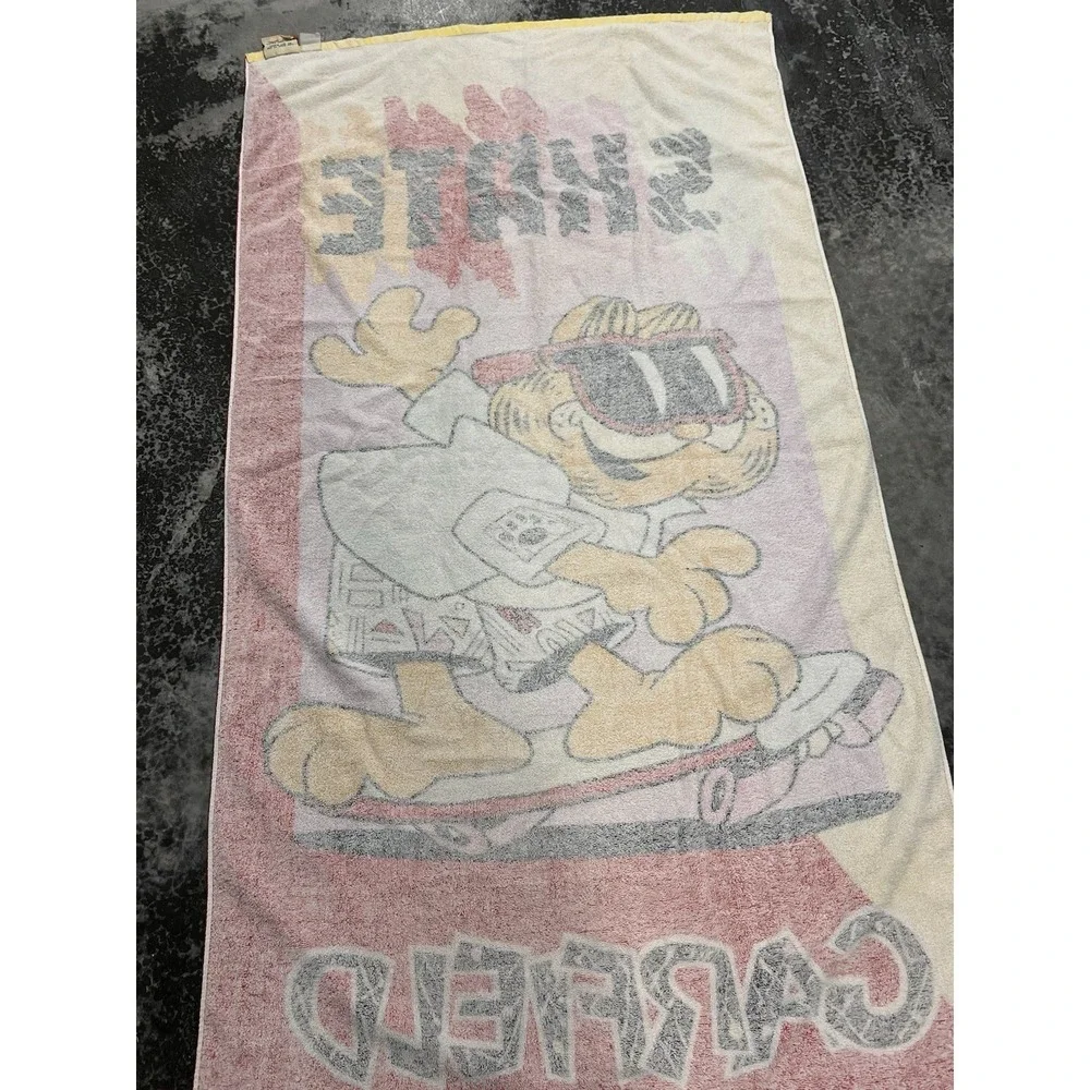 Vintage Garfield beach towel 1978 Jim Davis very colorful 59 in x 28 in Franco